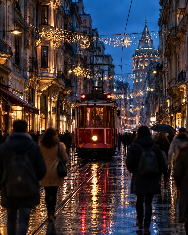 The red tram of Istiklal